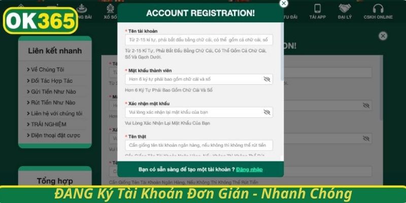 Đăng Ký Tài Khoản Đơn Giản - Nhanh Chóng